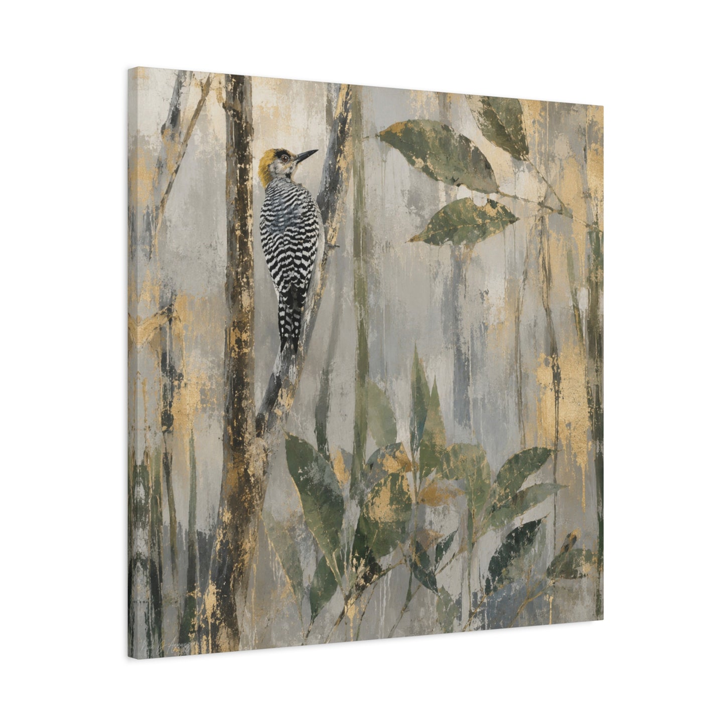 Golden-Cheek Abstract Canvas Print