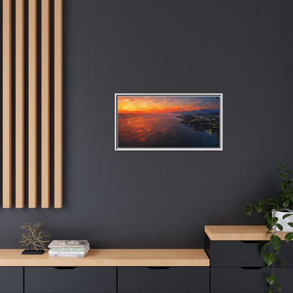Puerto Escondido Sunset Abstract Framed Canvas Print