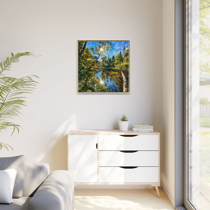 Apsley River Abstract Framed Canvas Print