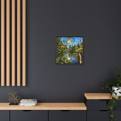 Apsley River Abstract Framed Canvas Print