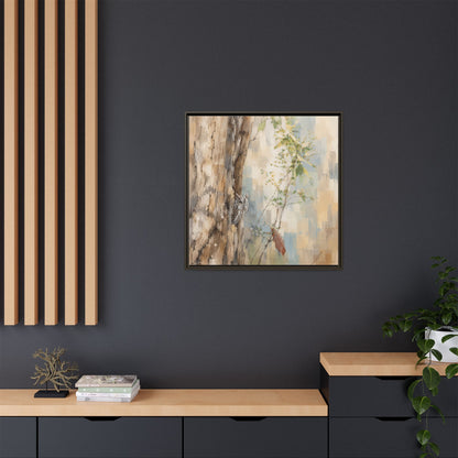 Pacific Screech Owl Abstract Framed Canvas Print