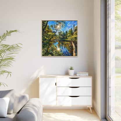 Apsley River Abstract Framed Canvas Print