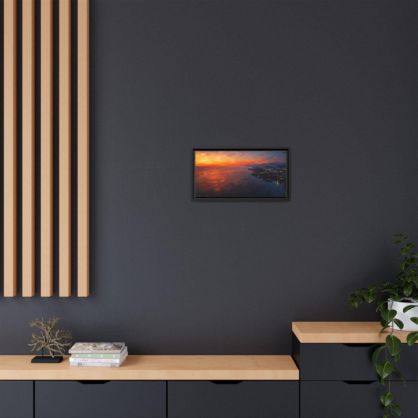 Puerto Escondido Sunset Abstract Framed Canvas Print