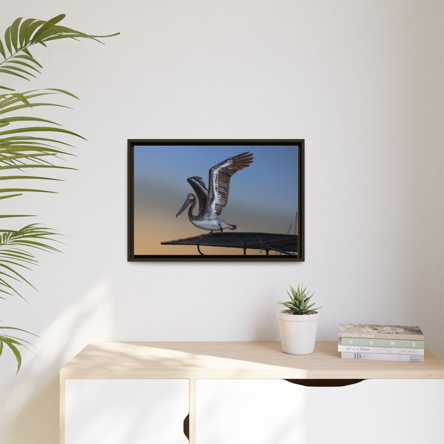 Coastal Pelican | Framed Canvas