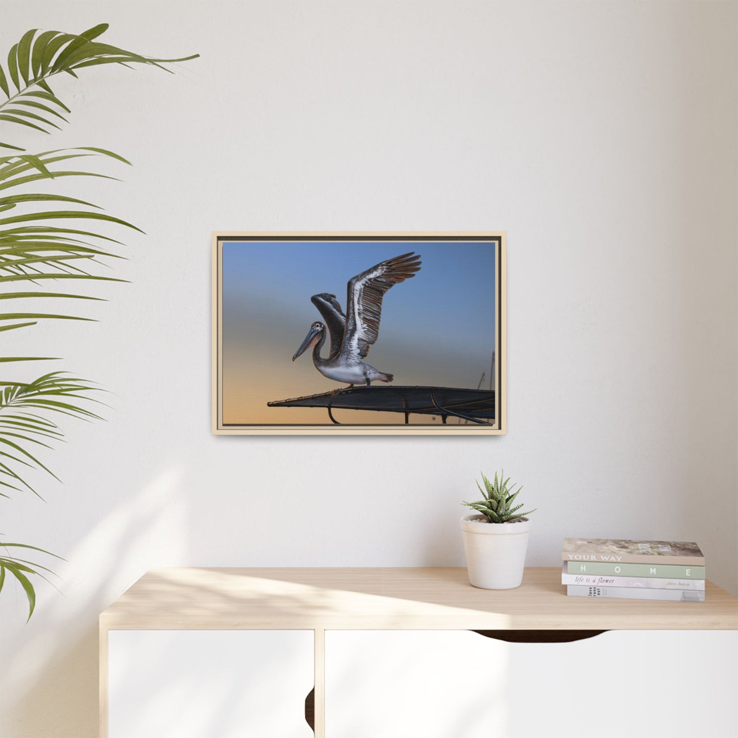 Coastal Pelican | Framed Canvas