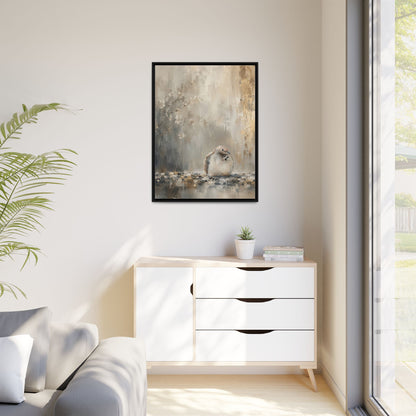 Dove Light Abstract Framed Canvas Print