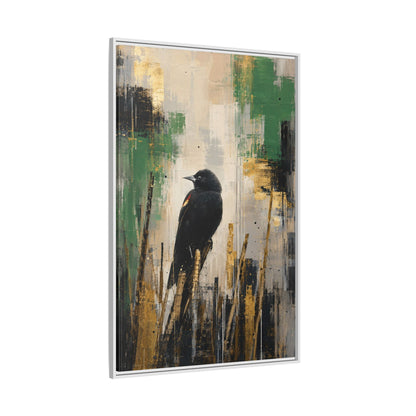 Blackbird Abstract Framed Canvas Print