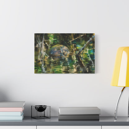 Painted Turtle Abstract Canvas Print