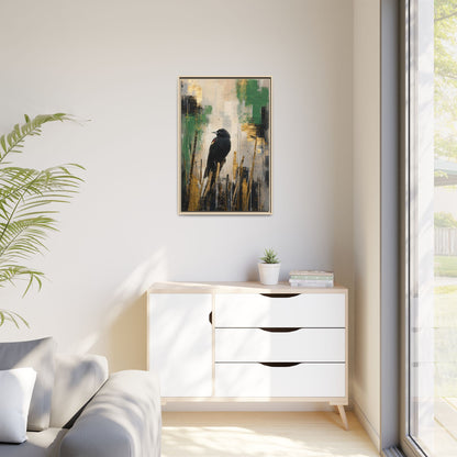 Blackbird Abstract Framed Canvas Print