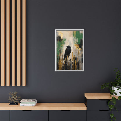 Blackbird Abstract Framed Canvas Print