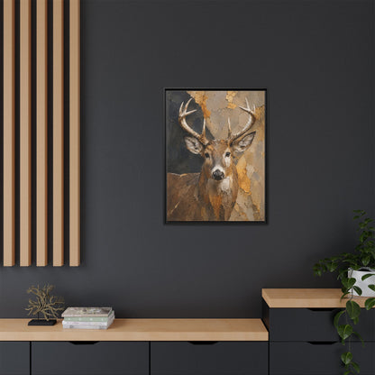 Woodland Buck Abstract Framed Canvas Print