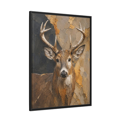Woodland Buck Abstract Framed Canvas Print