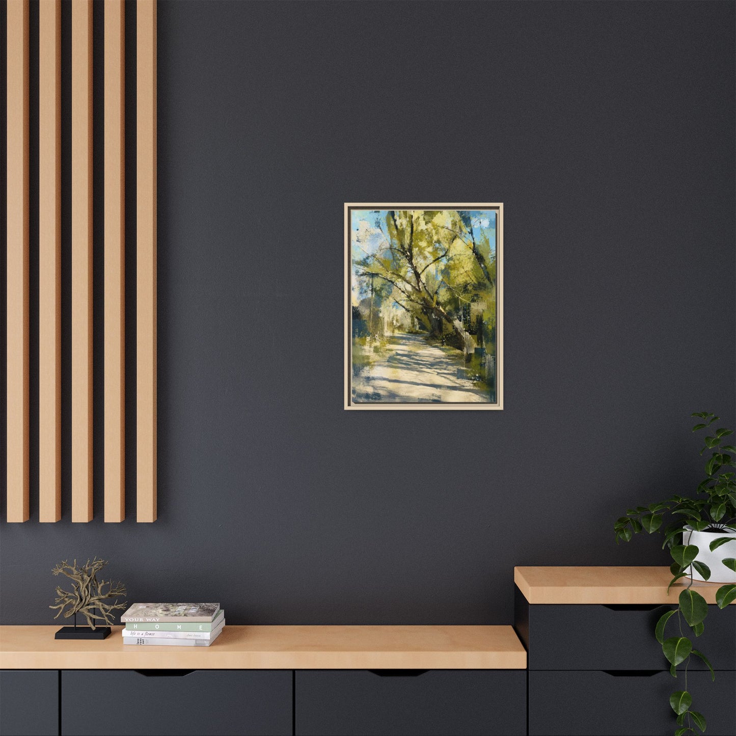 Willow Park Abstract Framed Canvas Print