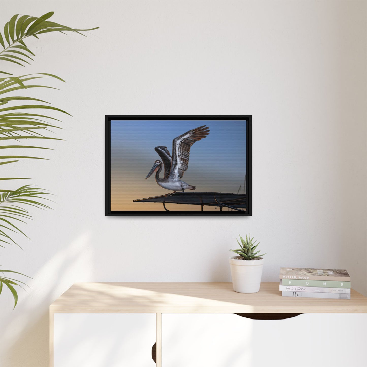 Coastal Pelican | Framed Canvas