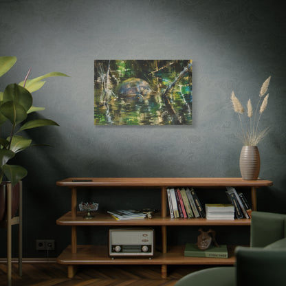 Painted Turtle Abstract Canvas Print