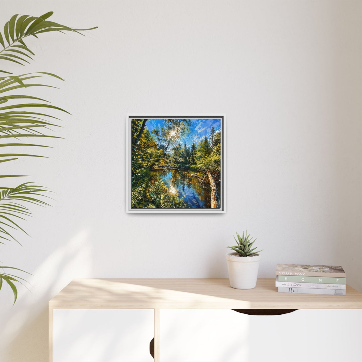 Apsley River Abstract Framed Canvas Print