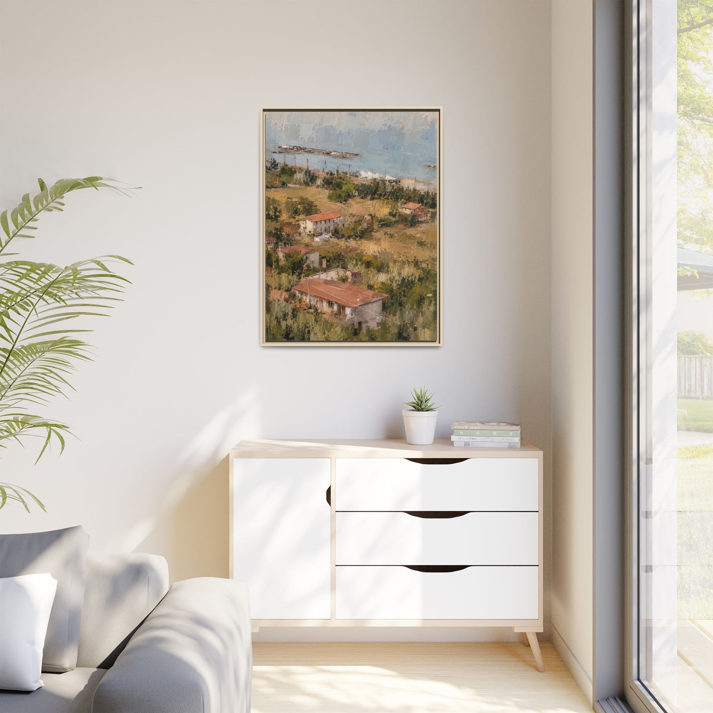 Paola Calabria Abstract Framed Canvas Print
