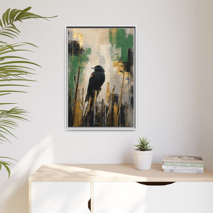 Blackbird Abstract Framed Canvas Print