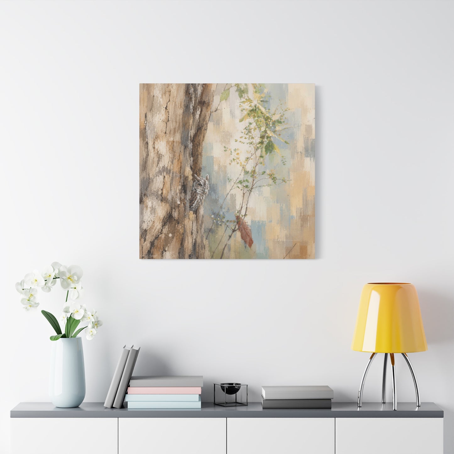 Pacific Screech Owl Abstract Canvas Print