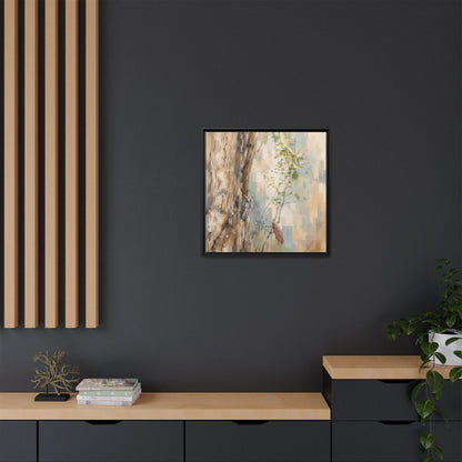 Pacific Screech Owl Abstract Framed Canvas Print
