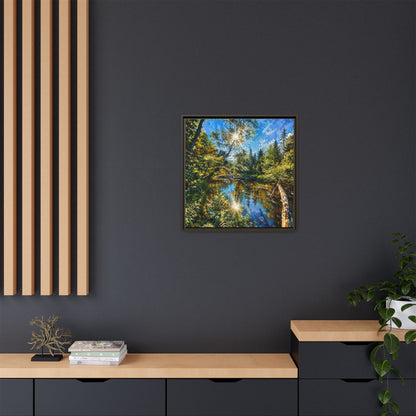 Apsley River Abstract Framed Canvas Print