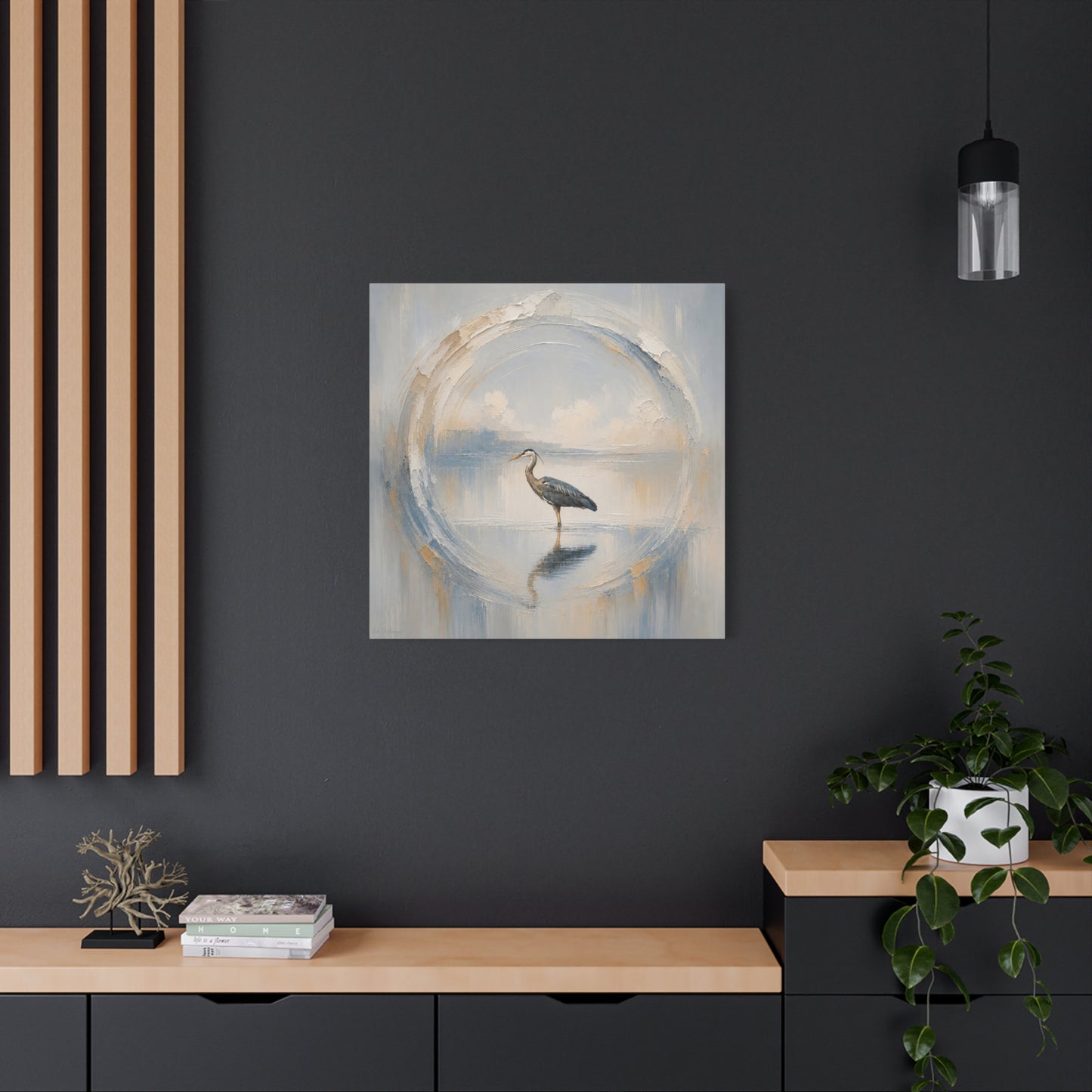 Great Blue Heron Abstract Canvas Print