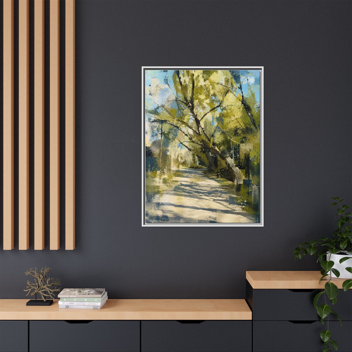 Willow Park Abstract Framed Canvas Print