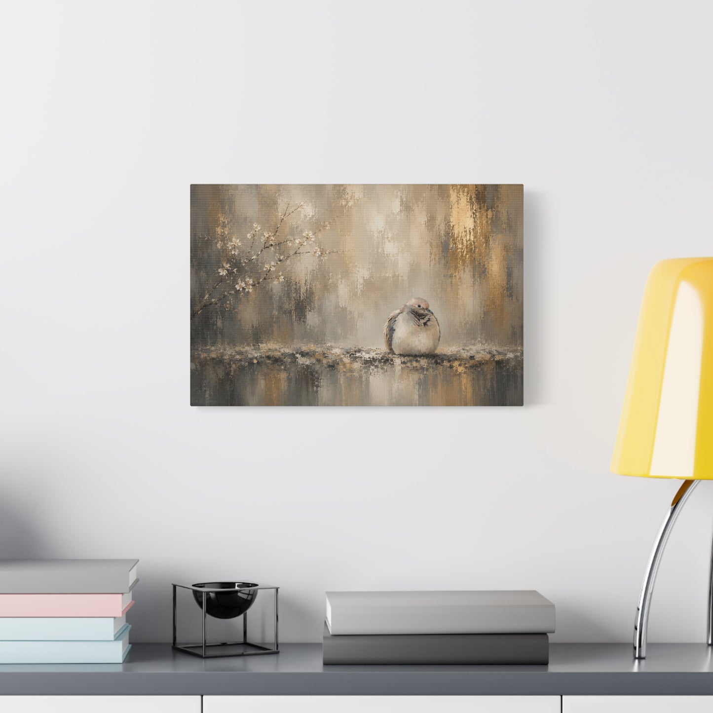 Dove Golden Abstract Canvas Print