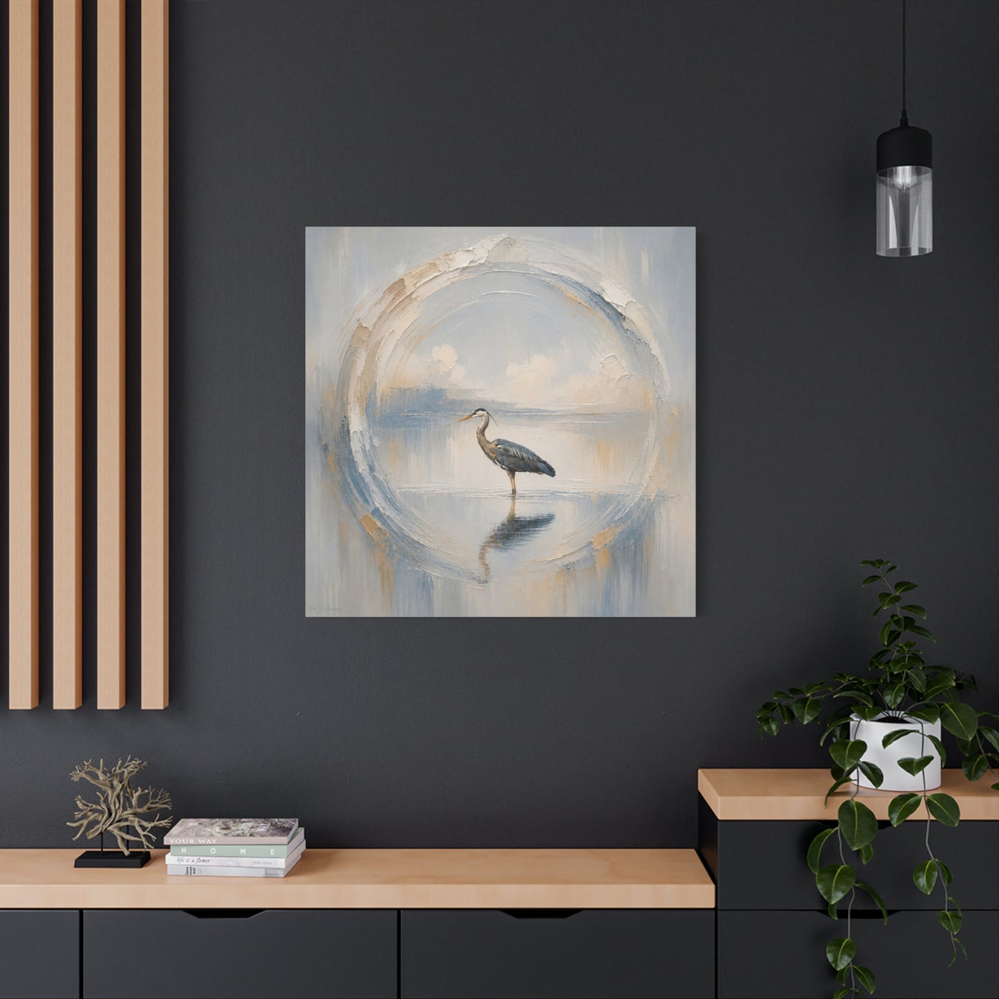 Great Blue Heron Abstract Canvas Print