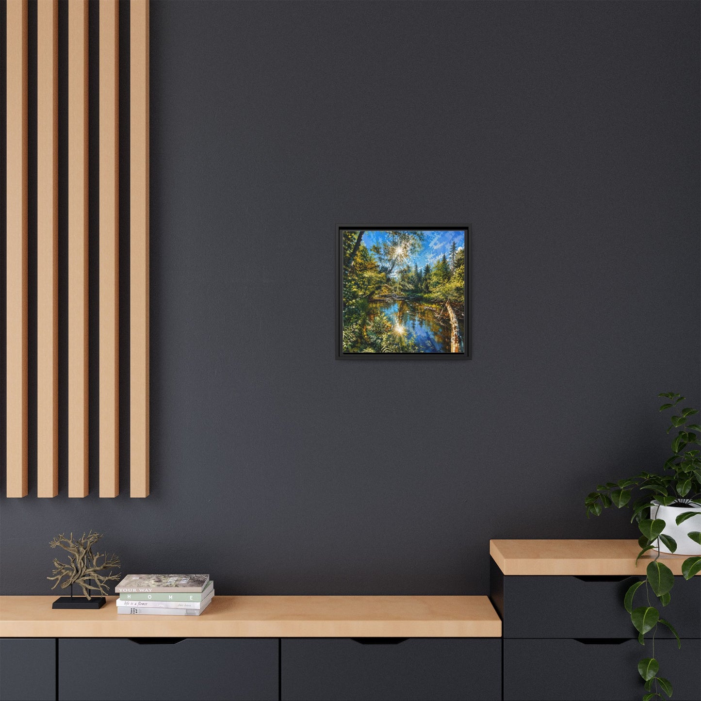 Apsley River Abstract Framed Canvas Print