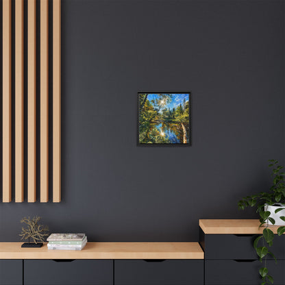 Apsley River Abstract Framed Canvas Print