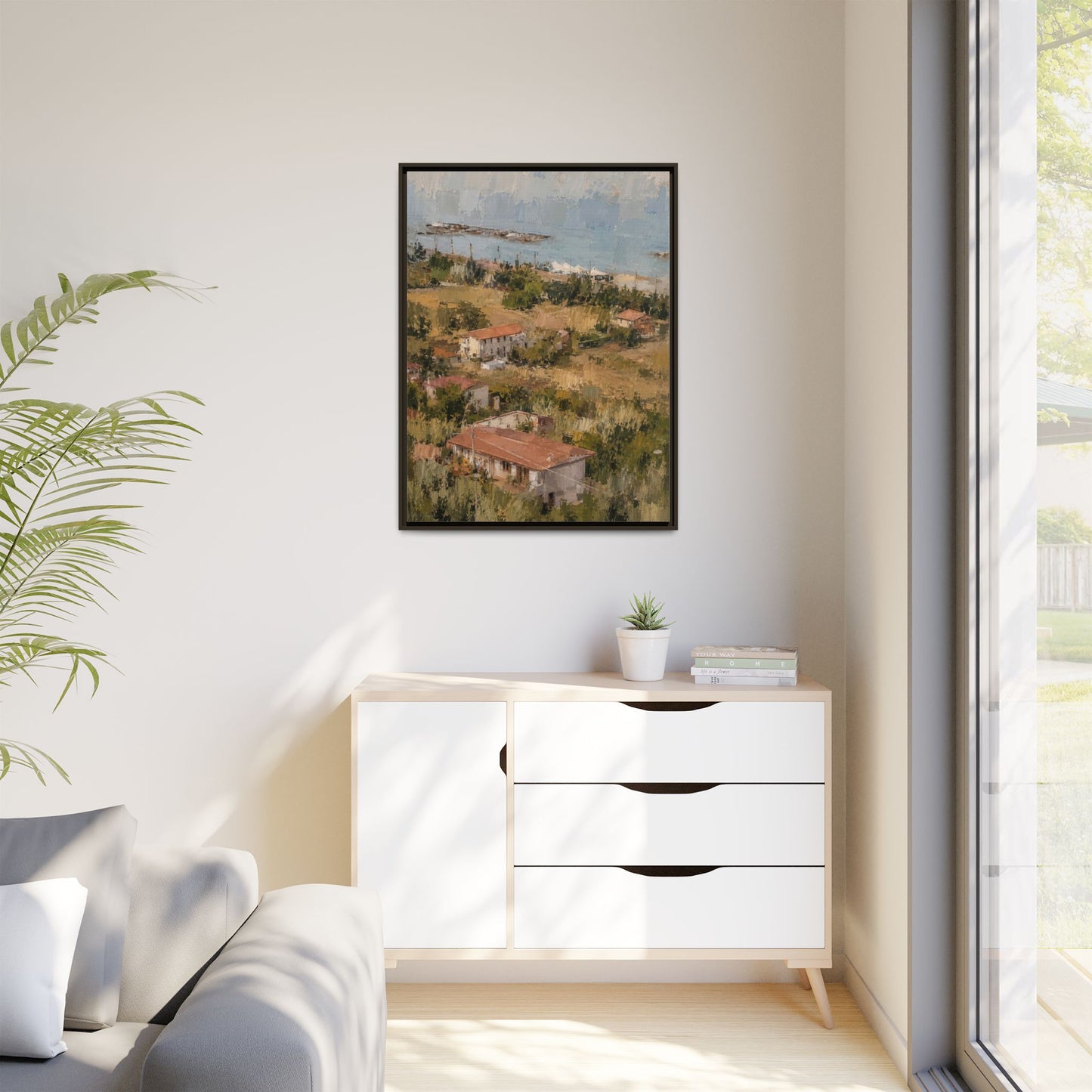 Paola Calabria Abstract Framed Canvas Print
