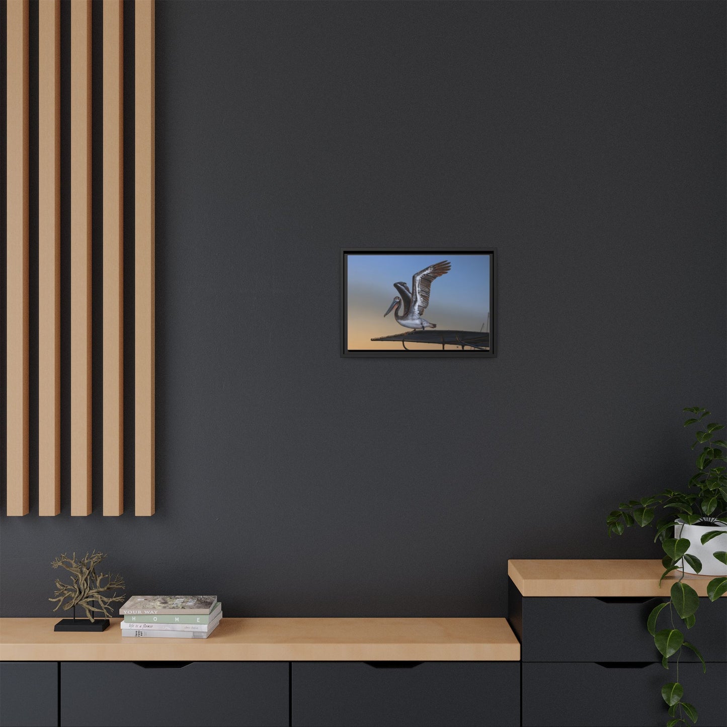 Coastal Pelican | Framed Canvas