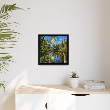 Apsley River Abstract Framed Canvas Print