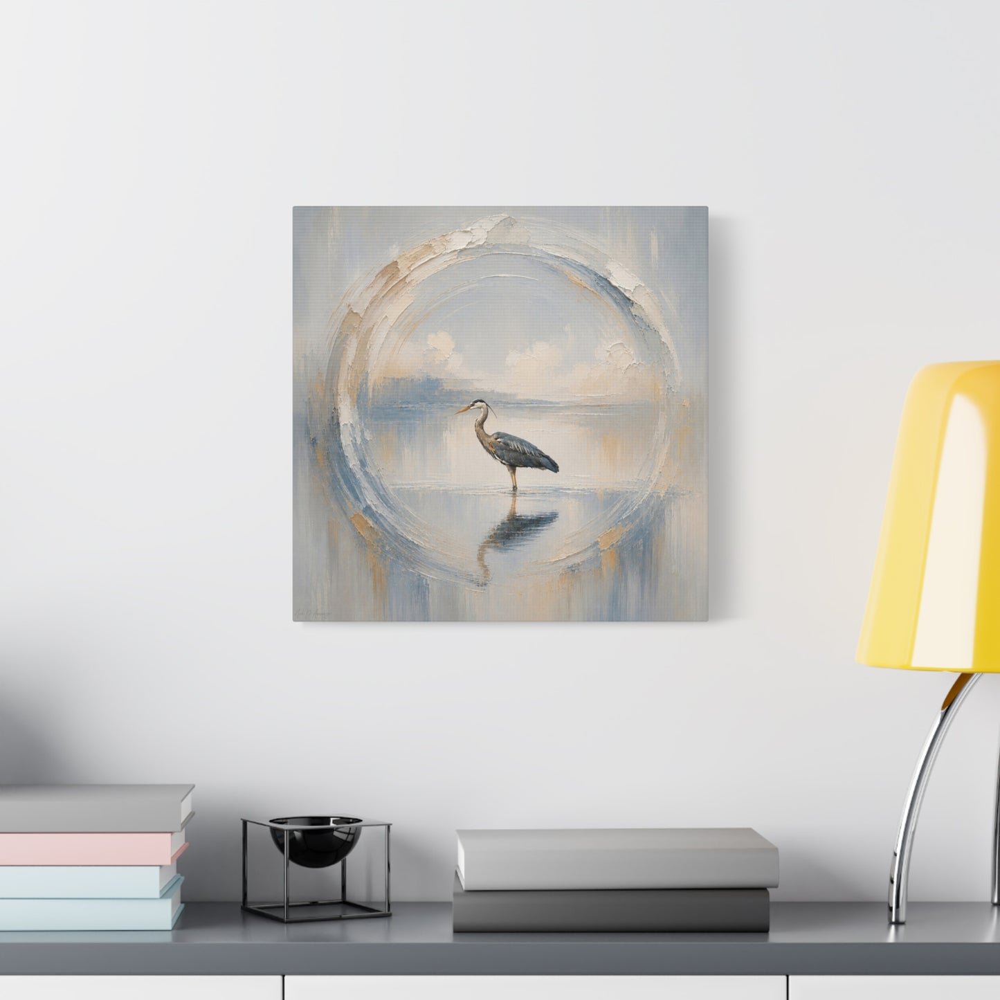 Great Blue Heron Abstract Canvas Print