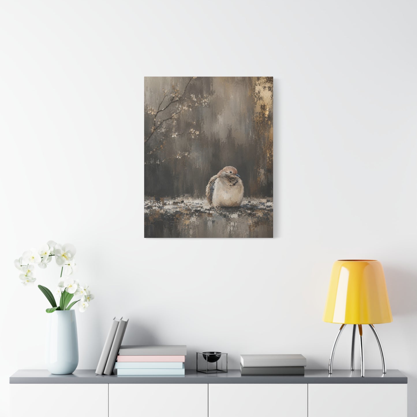 Dove in Shadow Abstract Canvas Print