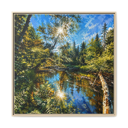 Apsley River Abstract Framed Canvas Print