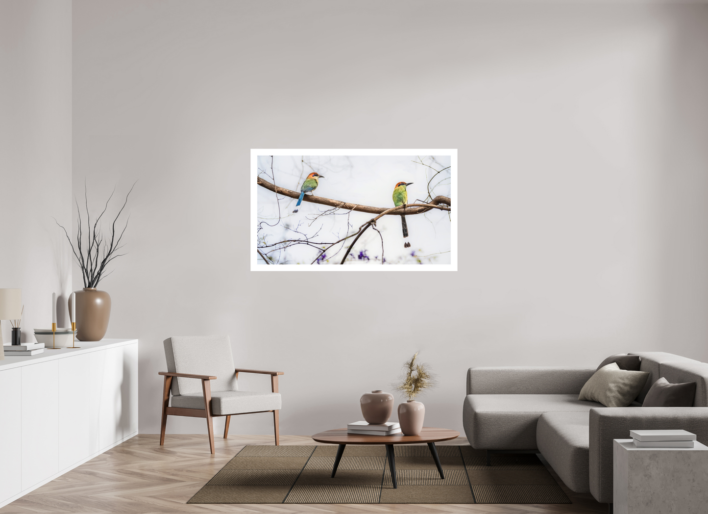 144 x 81 cm, Fine Art Paper (Hahnemühle Photo Rag 308) Twin Motmots | Acrylic Glass Fine Art Print