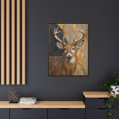 Woodland Buck Abstract Framed Canvas Print