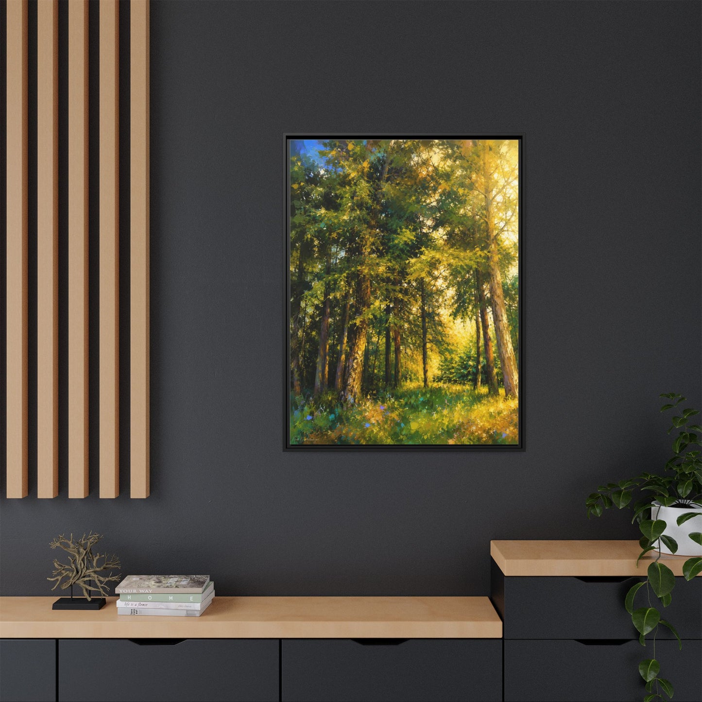 Apsley Forest Abstract Framed Canvas Print