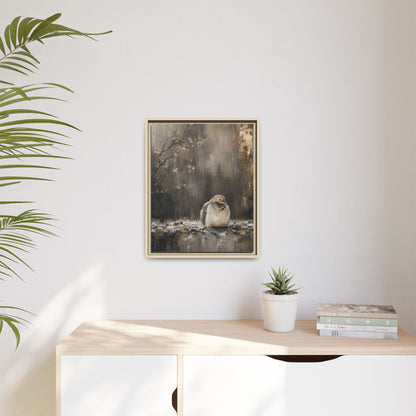 Dove in Shadow Abstract Framed Canvas Print