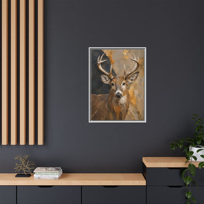 Woodland Buck Abstract Framed Canvas Print