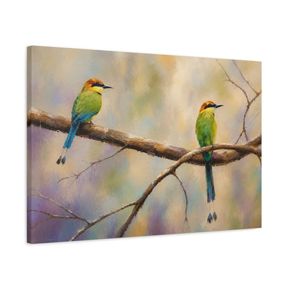 Twin Motmot Abstract Canvas Print