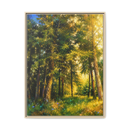 Apsley Forest Abstract Framed Canvas Print