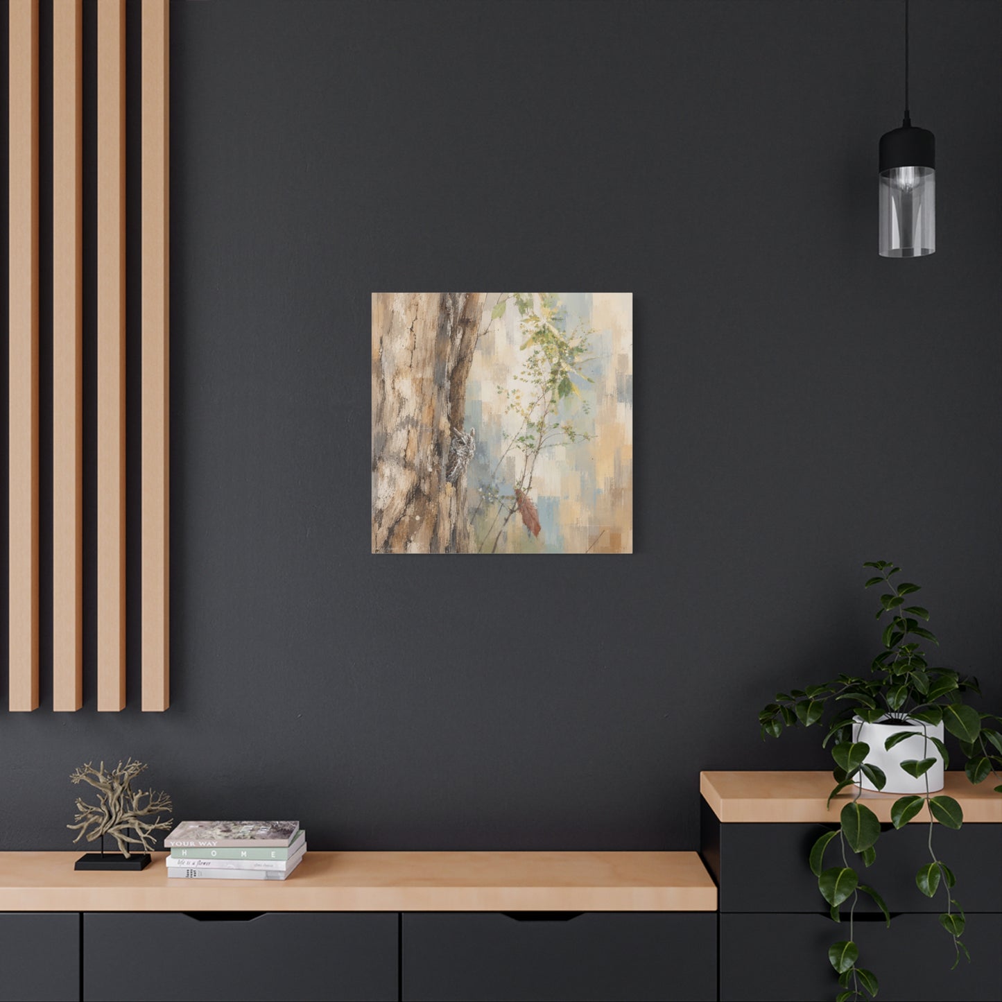 Pacific Screech Owl Abstract Canvas Print