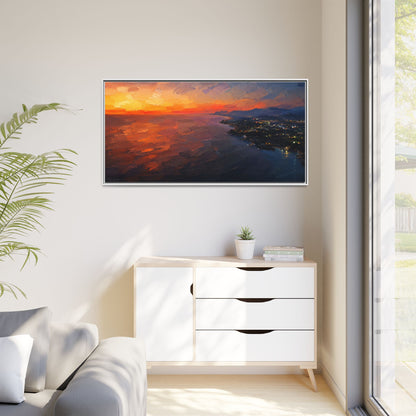 Puerto Escondido Sunset Abstract Framed Canvas Print