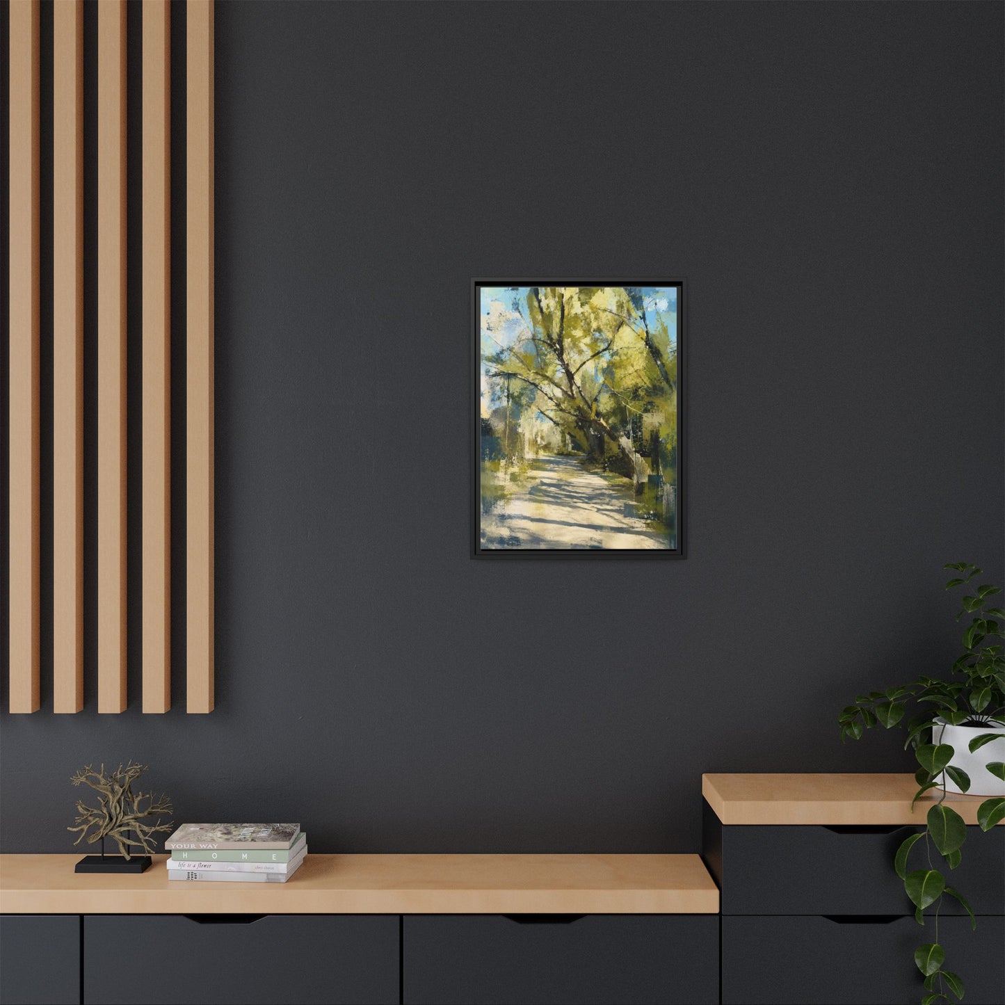 Willow Park Abstract Framed Canvas Print