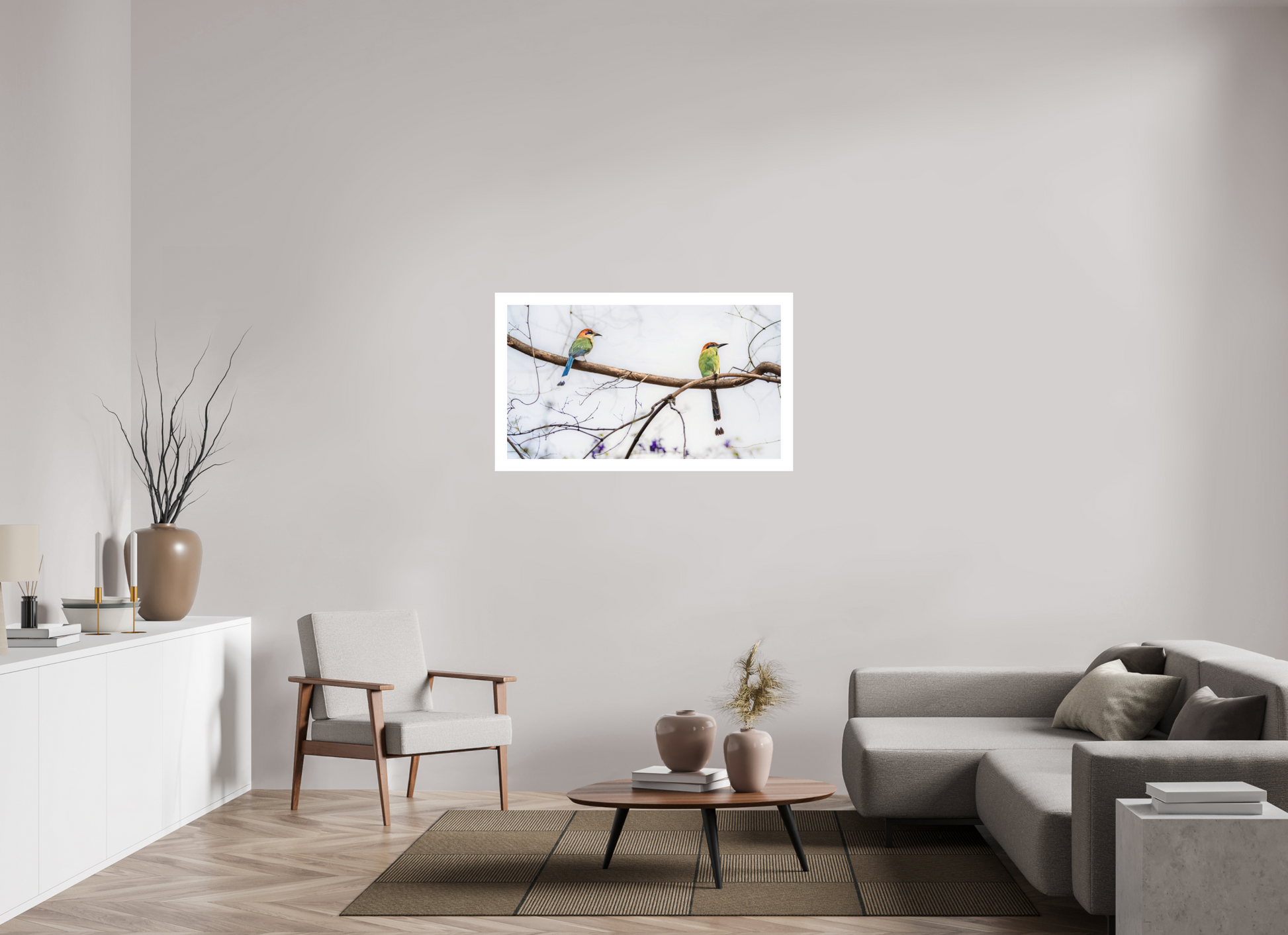 112 x 63 cm, Fine Art Paper (Hahnemühle Photo Rag 308) Twin Motmots | Acrylic Glass Fine Art Print