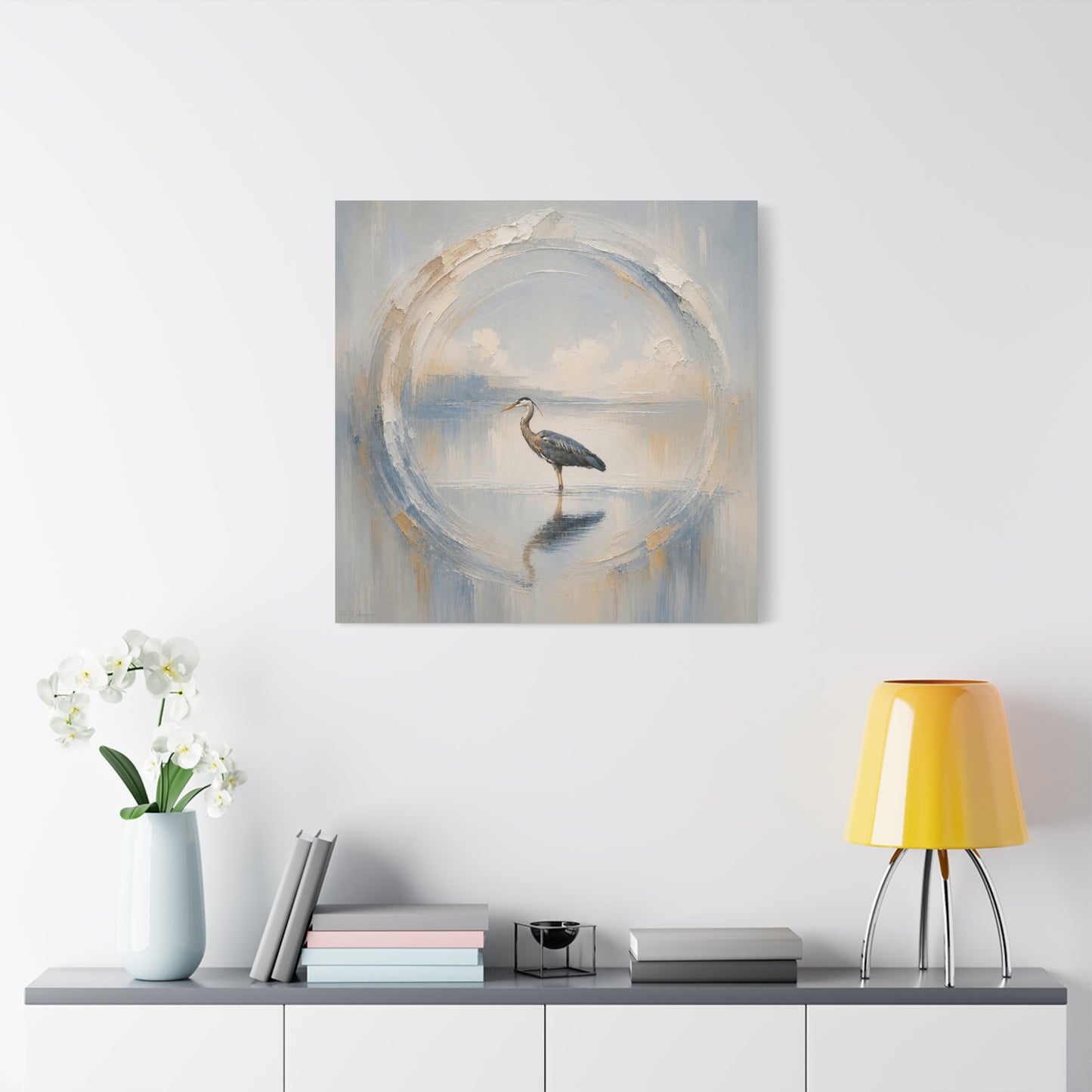 Great Blue Heron Abstract Canvas Print