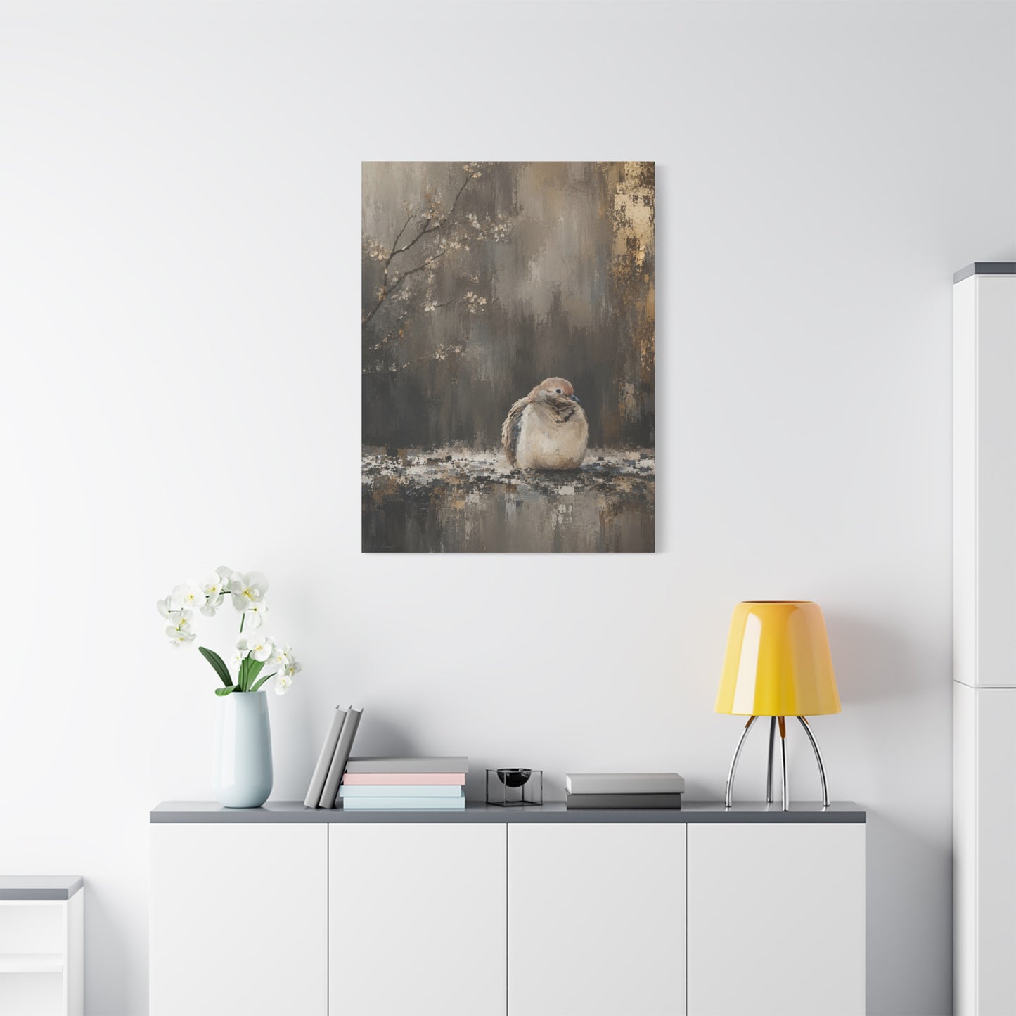Dove in Shadow Abstract Canvas Print